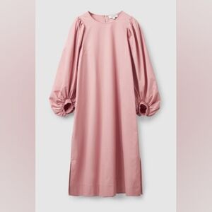COS Pink Midi Dress with Balloon Sleeves